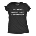 Womens I Bake Because Punching People Is Frowned Upon T Shirt Funny Cooking Tee Funny Womens T Shirts Cute Slimming Top...
