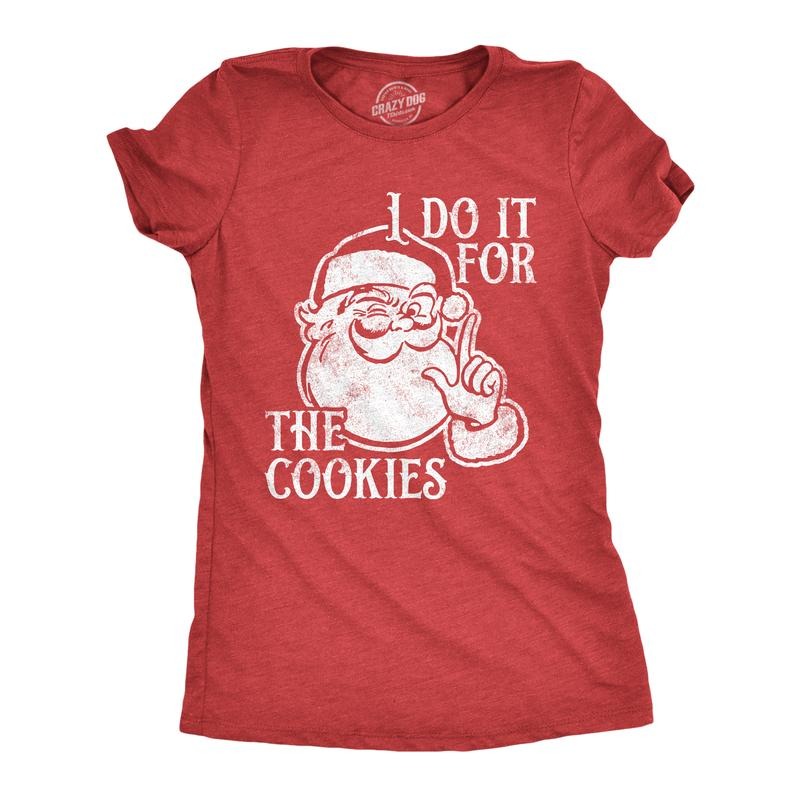 I Do Cookies Funny Xmas Santa Claus Sweet Treat Lovers Funny Cute Slimming Top Comfortable Soft Womenswear Tops Funny Food Red T-Shirts, Hoodie, Sweatshirt