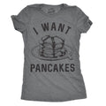 Womens I Want Pancakes T Shirt Funny Breakfast Brunch Food Tee For Ladies Funny Womens T Shirts Cute Slimming Top...