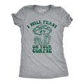 Womens I Will Feast On Your Corpse T Shirt Funny Mushroom Fungus Joke Tee For Ladies Funny Womens T Shirts Cute Slimming...