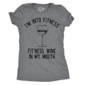 Womens Im Into Fitness Fitness Wine In My Mouth T Shirt Funny Drinking Vino Tee For Ladies Funny Womens T Shirts Cute...