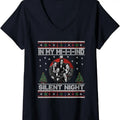 Womens In My Mind Silent Night Ugly Christmas Xmas Sweater Top V-Neck T-Shirt Hoodie, Sweatshirt | GrindPrints.com