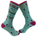 Womens Jesus Drank Wine Socks Funny Drinking Footwear Funny Graphic Socks Comfortable Fitted Spandex Cotton T-Shirts,...