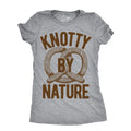 Womens Knotty By Nature T Shirt Funny Salted Soft Pretzel Joke Tee For Ladies Funny Womens T Shirts Cute Slimming Top...