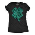 Womens Leopord Print Clover T Shirt Funny Cute Green Glitter St Paddys Day Shamrock Tee for Ladies Funny Womens T Shirts...
