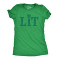 Womens Lit Shamrock T Shirt Funny Day Drinking Saint Patricks Day St Patty Tee Funny Womens T Shirts Cute Slimming Top...