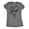 Womens Love Cursive Heart Design Cute Graphic Novelty Valentines Day T shirt Funny Womens T Shirts Cute Slimming Top...
