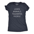 Womens Loves Animals Tolerates People T Shirt Funny Introverted Pet Lover Tee For Ladies Funny Womens T Shirts Cute...