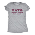 Womens Math The Only Subject That Counts T Shirt Funny School Teacher Pun Novelty Tee Funny Womens T Shirts Cute Slimming...