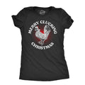 Womens Merry Clucking Christmas T Shirt Funny Xmas Rooster Chicken Joke Tee for Ladies Funny Womens T Shirts Cute...