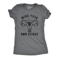 Womens Mind Your Own Uterus T Shirt Funny Reproductive Rights Female Graphic Tee Funny Womens T Shirts Cute Slimming Top...