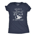 Womens Nature Is My Happy Place T Shirt Funny Outdoor Camping Hiking Lovers Tee For Ladies Funny Womens T Shirts Cute...