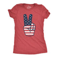 Womens Peace Sign American Flag T Shirt 4th Of July USA Patriotic Party Graphic Tee Funny Womens T Shirts Cute Slimming...