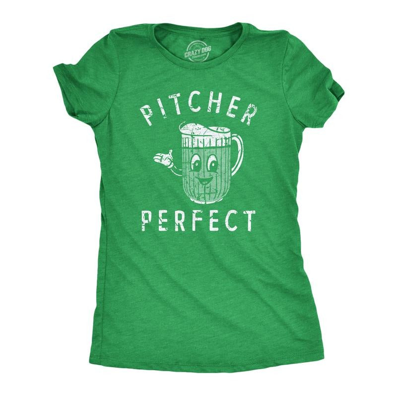 Pitcher Perfect Funny Beer Drinking Lovers Jug Funny Cute Slimming Top Comfortable Soft Womenswear Drinking Tops Funny Beer Top Novelty Green T-Shirts, Hoodie, Sweatshirt