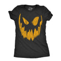Womens Pumpkin Face T Shirts Funny Halloween Jack O Lantern Spooky Smile Tees For Ladies Funny Womens T Shirts Cute...