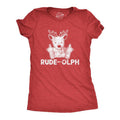 Womens Rude-olph T Shirt Funny Christmas Rudolph The Reindeer Middle Finger Tee Funny Womens T Shirts Cute Slimming Top...