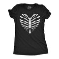 Womens Skeleton Ribcage Heart Funny T Shirt Spooky Novelty Tee for Ladies Funny Womens T Shirts Cute Slimming Top...