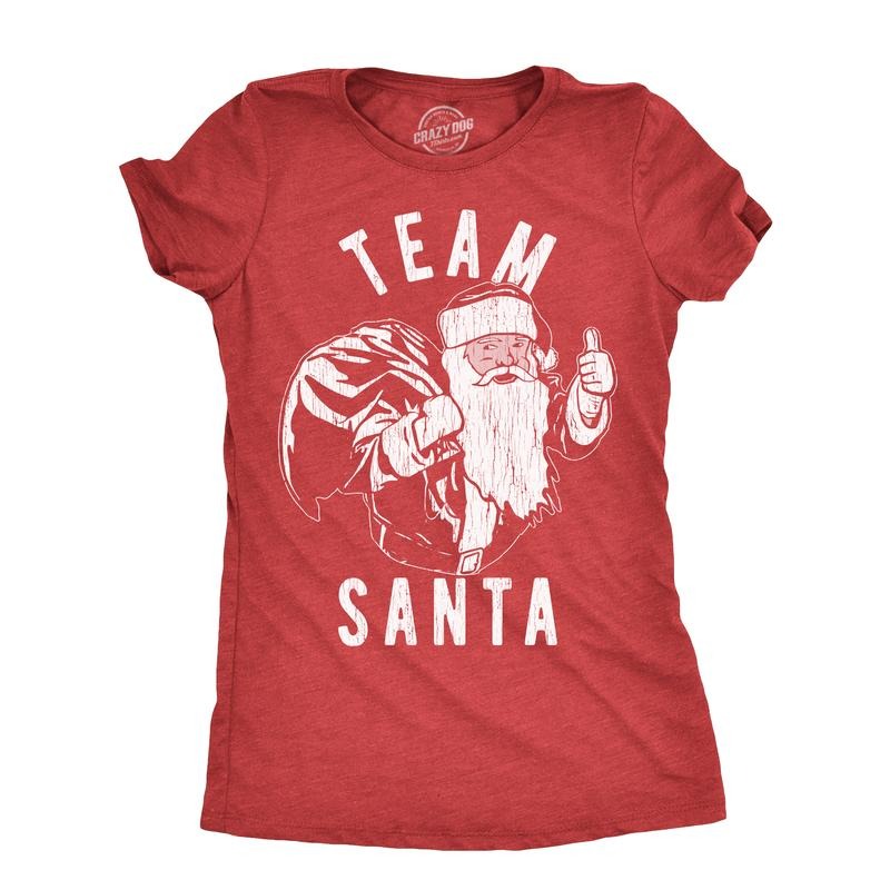 Team Santa Funny Xmas Party St Nicholas Lovers Joke Funny Cute Slimming Top Comfortable Soft Womenswear Tops Novelty Red T-Shirts, Hoodie, Sweatshirt
