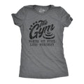 Gym Makes Me Feel Less Murdery Funny Sarcastic Work Out Exercise Funny Cute Slimming Top Comfortable Soft Womenswear Fitness Tops Funny Dark Grey T-Shirts, Hoodie, Sweatshirt