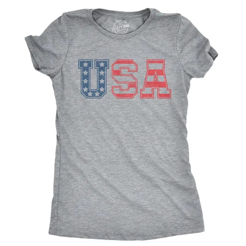 Womens USA Vintage T Shirt 4th Of July Indepence Day T Shirt Patriotic America Funny Womens T Shirts Cute Slimming Top...