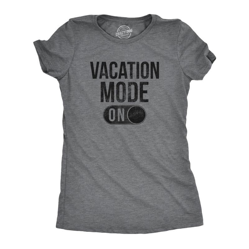 Womens Vacation Mode On T Shirt Funny Spring Break Tee Funny Womens T Shirts Cute Slimming Top Comfortable Soft...