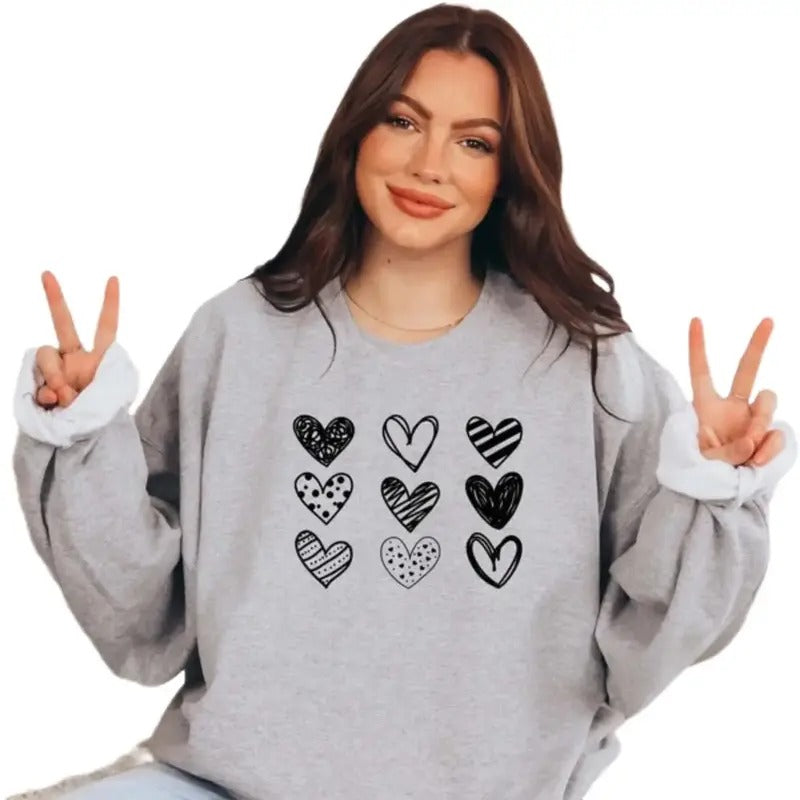 Womens Valentines Hearts Sweatshirt T-Shirts, Hoodie | GrindPrints.com