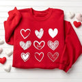 Womens Valentines Hearts Sweatshirt, Cute Valentine Sweatshirt, Teacher Valentine Shirt, Love Hoodie, Valentines Day...