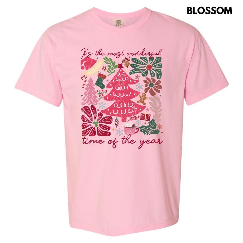 Wonderful Time Christmas Flowers Comfort Colors T-Shirt 'NLB' Hoodie, Sweatshirt | GrindPrints.com