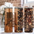 Woodgrain Camo Hunter Tumbler Stainless Steel Drinkware T-Shirts, Hoodie, Sweatshirt
