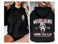 Woodsboro Film Club 2 Sided Hoodie, Halloween Film Club Hoodie, Woodsboro Scream Hoodie, Scream Ghostface Hoodie,...