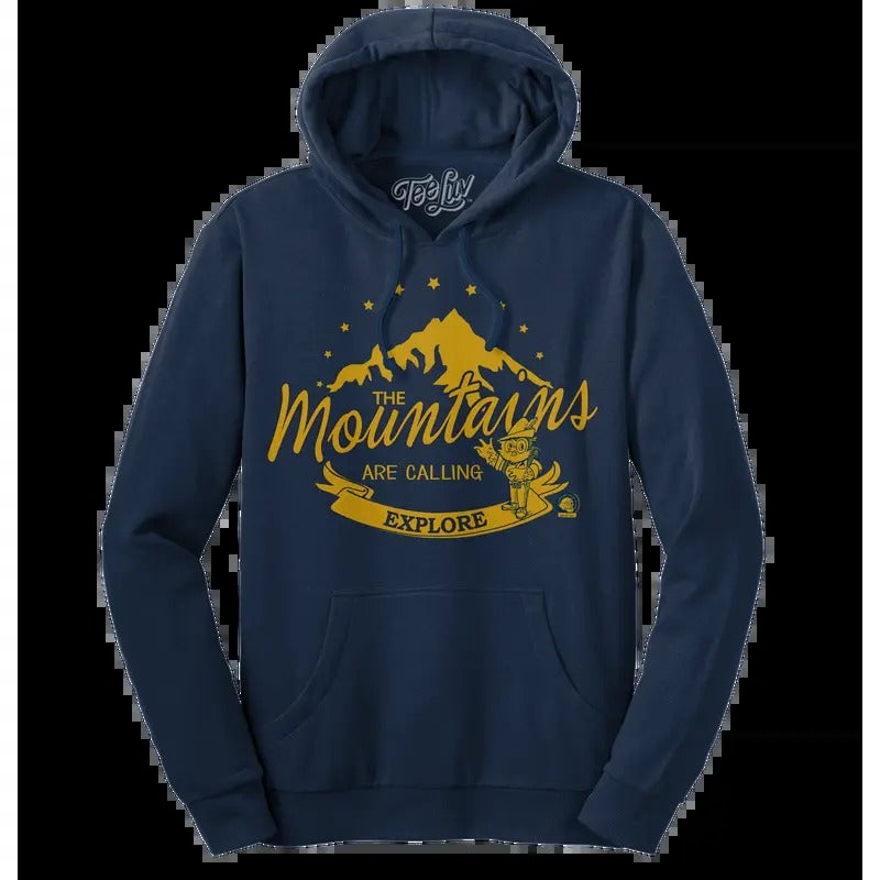 Woodsy Owl Explore Pullover Hooded Sweatshirt - Navy T-Shirts, Hoodie | GrindPrints.com