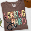 Working Hard Nurse DTF Transfers - THIS IS NOT A SHIRT Hoodie, Sweatshirt | GrindPrints.com