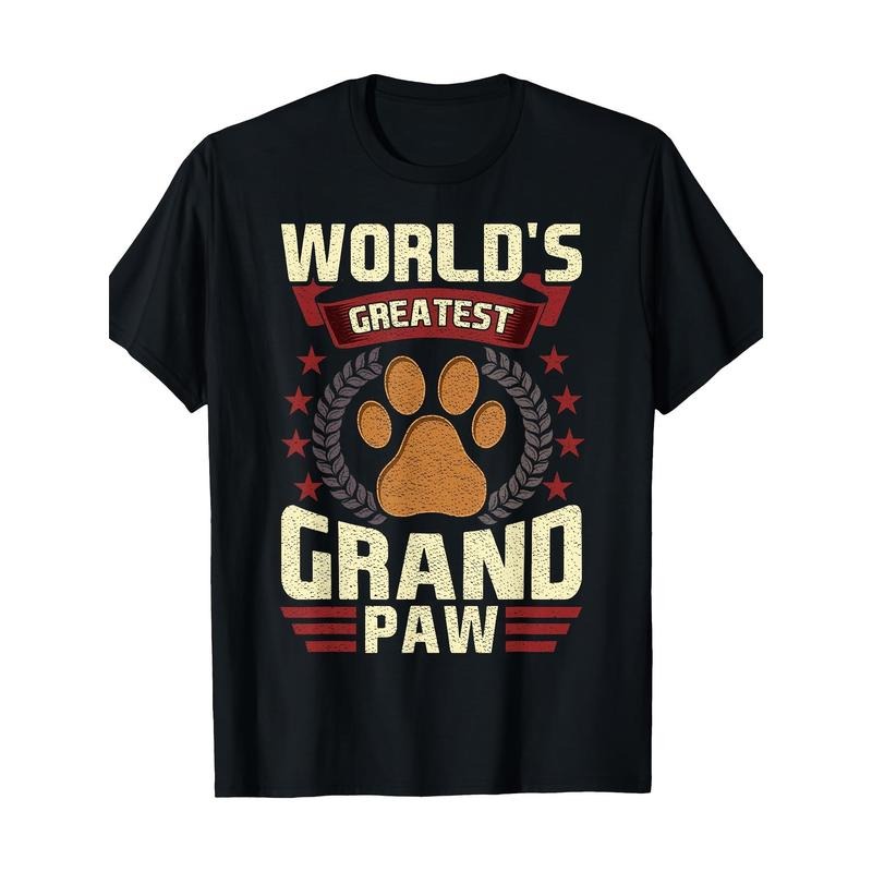 World'S Greatest Grandpa" Dog Lover Cotton Casual Breathable & Machine Washable Short Sleeve Crew Neck Made USA T-Shirts, Hoodie, Sweatshirt