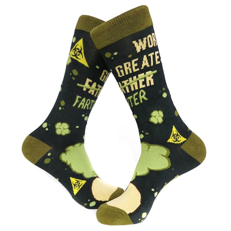 Worlds Greatest Farter Socks Funny Fathers Day Joke for Dad Sarcastic Novelty (Black) - Mens (7-12) Funny Graphic Socks...