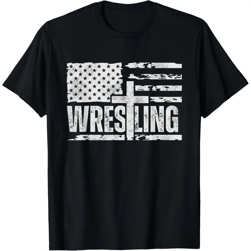 Wrestling patriotic american flag, Christian and Jesus lover T-Shirt made in usa Hoodie, Sweatshirt | GrindPrints.com