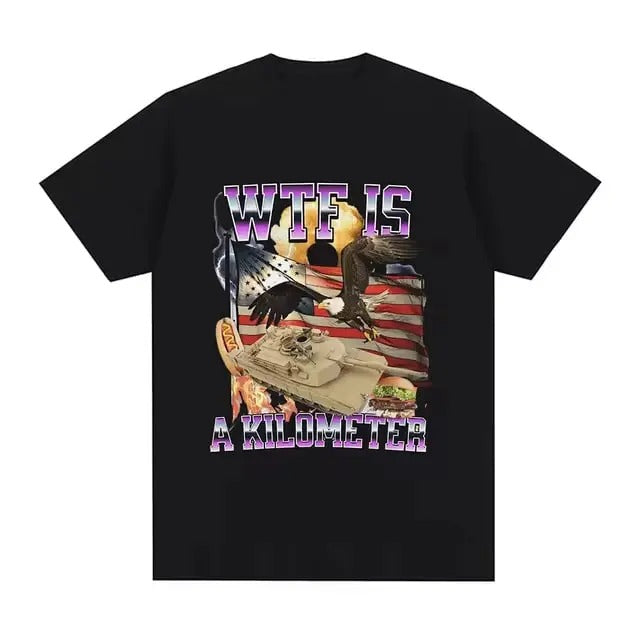 Wtf Is Kilometer Meme Vintage Hip Hop Summer Casual 100% Cotton Short Sleeve Menswear Top T-Shirts, Hoodie, Sweatshirt
