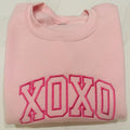 XOXO Embroidered Sweatshirt for Women - Valentine's Day, Hoodie Style, Ideal for Casual Wear - Pullover T-Shirts