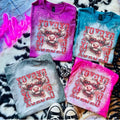 XOXO Highland Cow Bleached Shirt - Ash Grey - Western Valentines Day Hoodie, Sweatshirt | GrindPrints.com