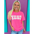 XOXO Neon Pink Tee Hoodie, Sweatshirt | GrindPrints.com