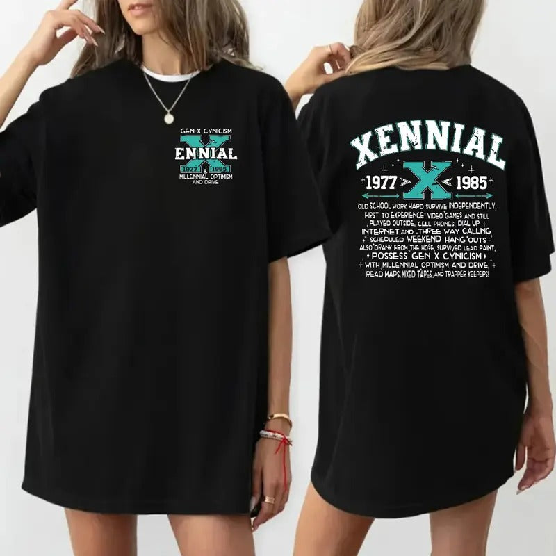Xennial Two Sides Shirt, Generation X Ennial Tshirt, Trendy Funny Adult Humor Gen X Tshirt, Funny And Sarcastic Shirt,...