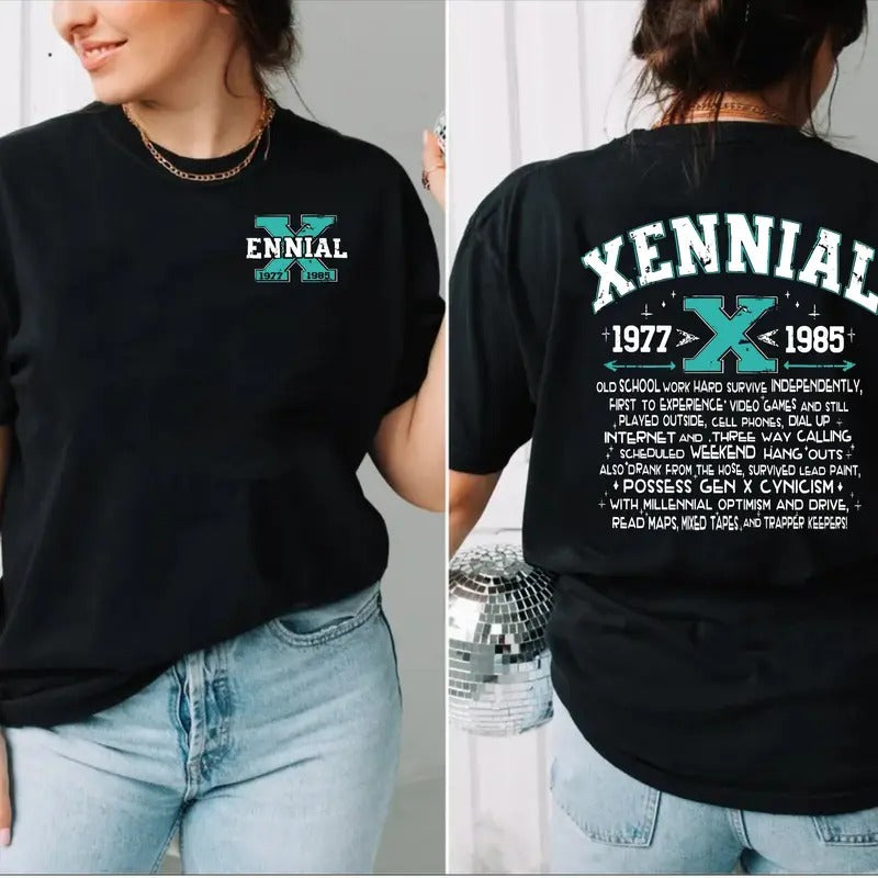Xennial Two Sides Shirt, Generation X Ennial Tshirt, Xennial Gift, Snarky Humor, Gift For Men Women, Unisex Short Sleeve...