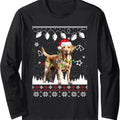 Xmas Ugly Sweater Christmas Lights Labrador Retriever Dog Long Sleeve T-Shirt Hoodie, Sweatshirt | GrindPrints.com