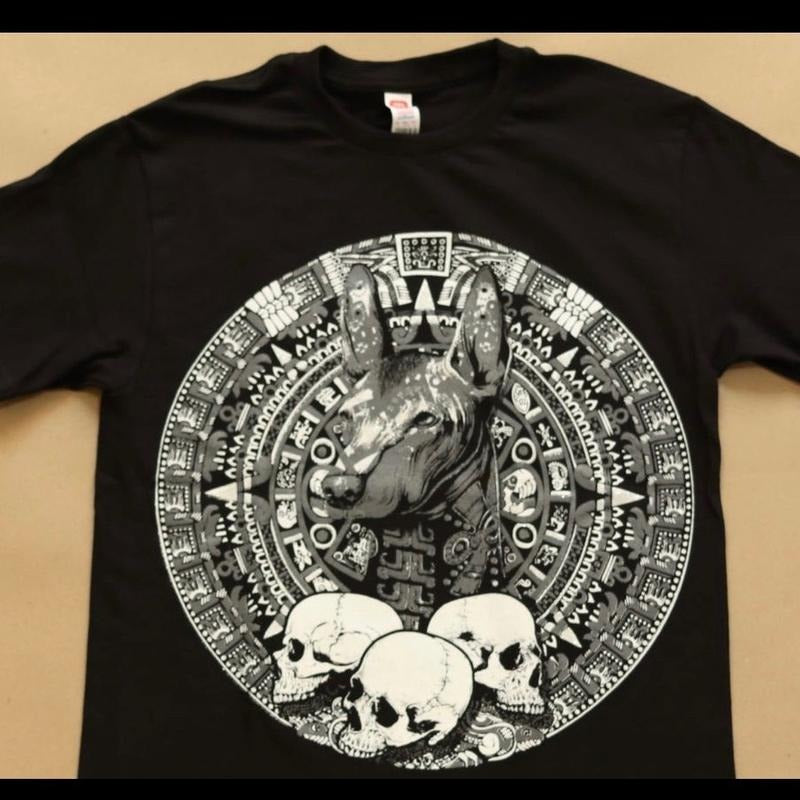 Xolo whit Mexican calendar T-shirt Cotton Black Tshirt Hoodie, Sweatshirt | GrindPrints.com