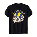 Y'all- Volleyball Pattern Print T-shirt, Men's Fashion Trend Round Neck Short Sleeve T-shirt, Comfortable And Breathable,...