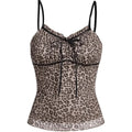 Y2K Leopard Print Tops Cheetah Animal Coquette Bow Sleeveless Mesh Cropped Cami Tank Top T-Shirts, Hoodie, Sweatshirt