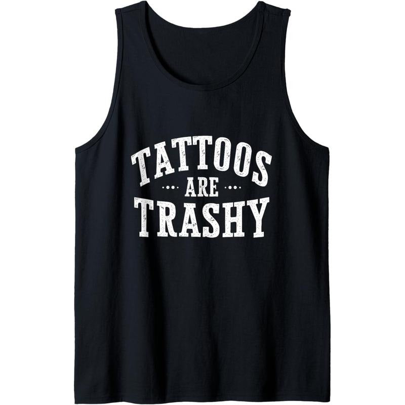 Y2K Sarcasm Tattoos Are Trashy Funny College Humor Meme Tank Top made in usa T-Shirts, Hoodie, Sweatshirt | GrindPrints.com