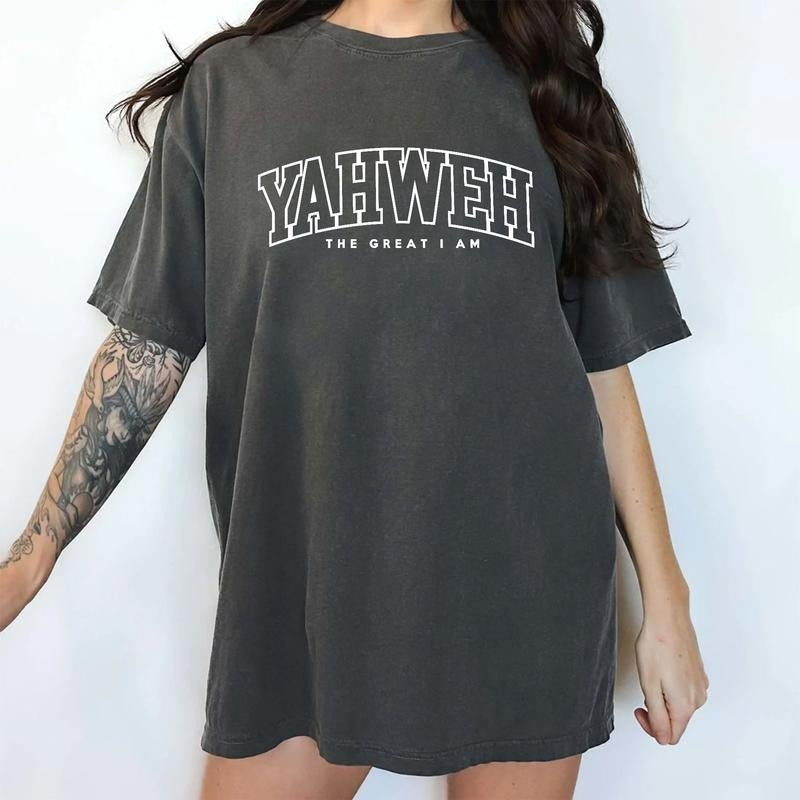 Yahweh Vintage Shirt, Christian Streetwear Tee, Jesus Graphic Printed Tee, YHWH Unhinged Shirt, Faith Unisex T-shirt,...
