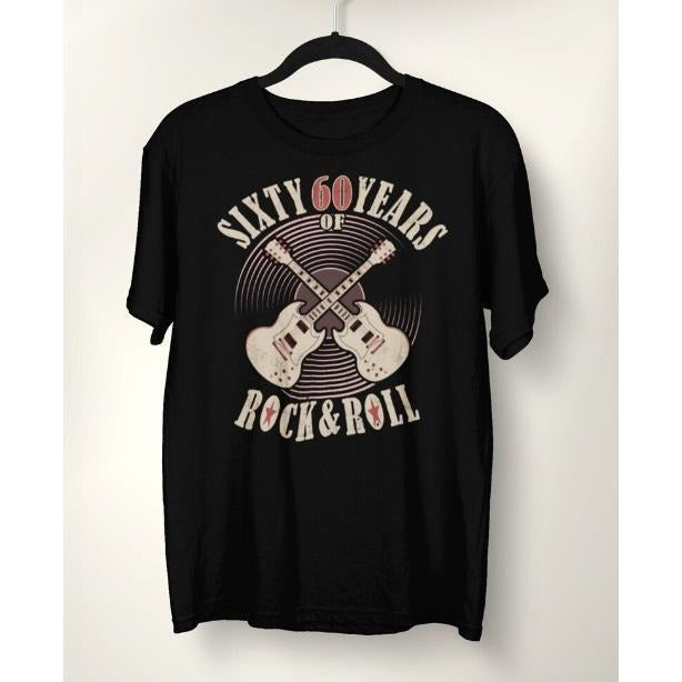 Years Of Rock And Roll 60th Birthday Gift T-Shirt made in usa Hoodie, Sweatshirt | GrindPrints.com
