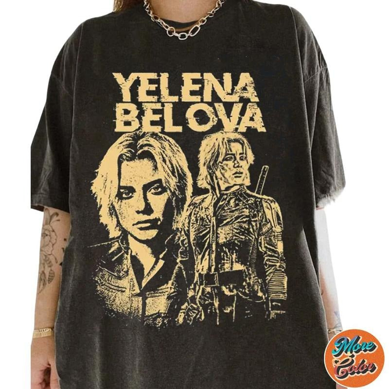 Yelena Belova Vintage Shirt, Black Widow Thunderbolts Movie Shirts, Cotton Unisex T-shirt, Crew Neck, Size S- 3XL,...