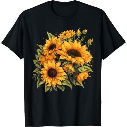 Yellow Sunflowers Cute summer flowers Floral Positivity T-Shirt Made in USA Hoodie, Sweatshirt | GrindPrints.com
